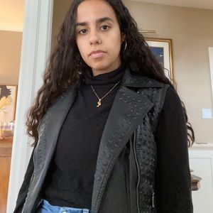 SOLD! John & Jenn - Faux Leather Studded Moto Vest